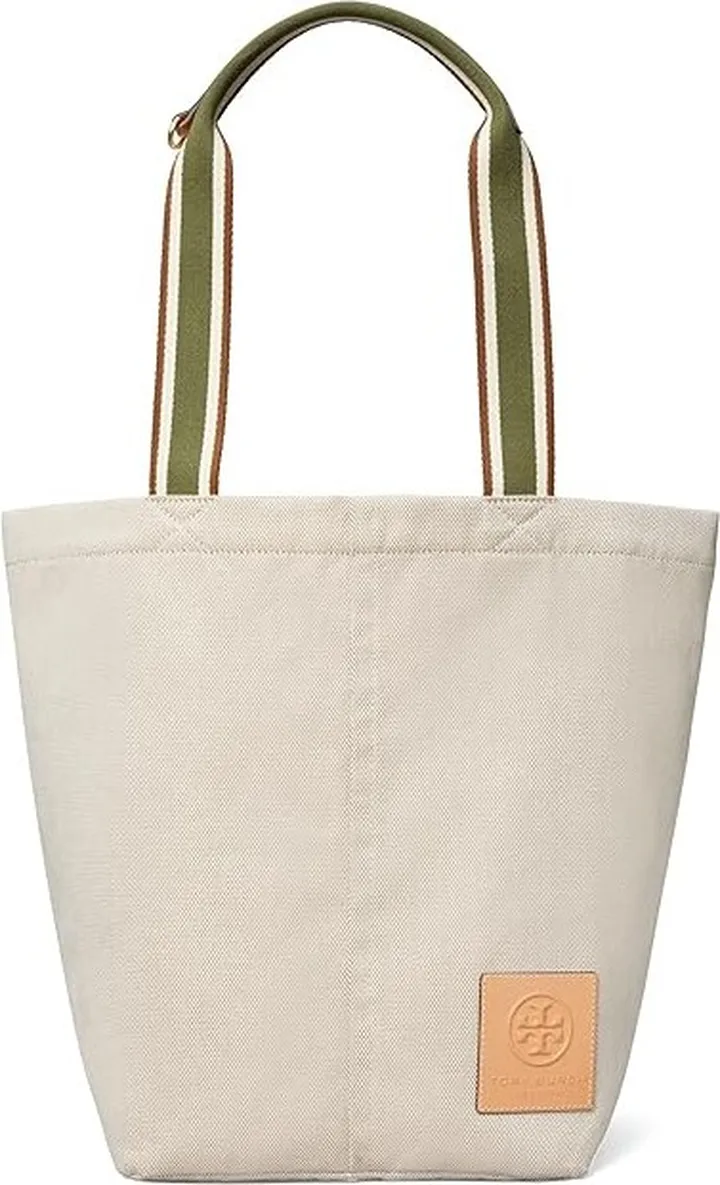 Tory Burch Gracie Canvas Tote (Natural) Handbags