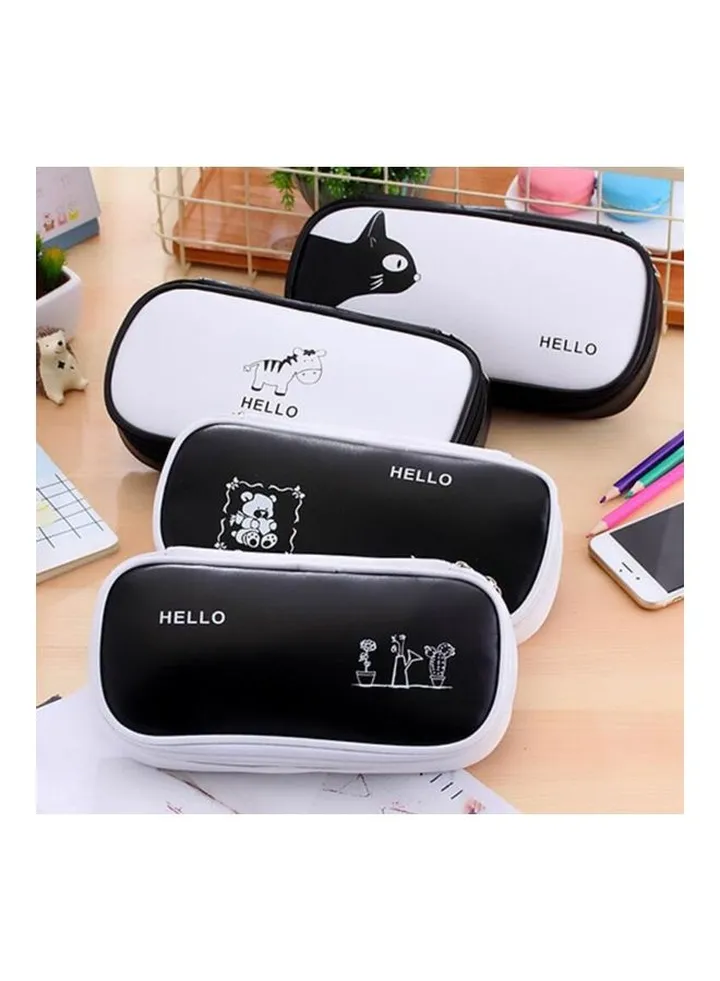 Multifunction Supplies Pencil Case Black/White