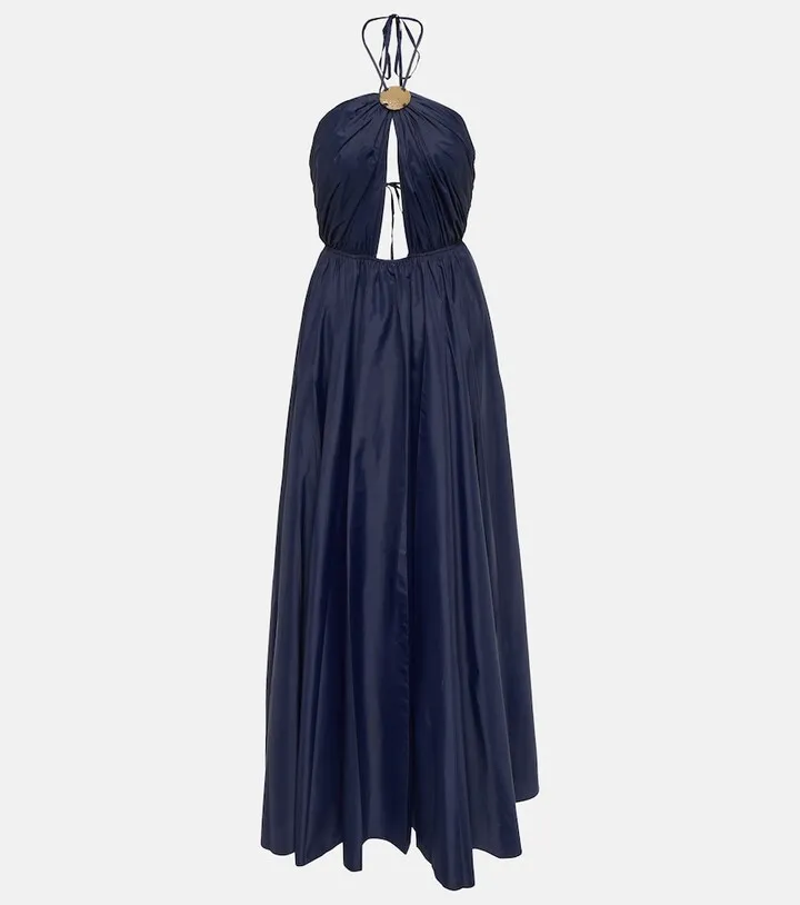 Danielle halterneck cutout midi dress