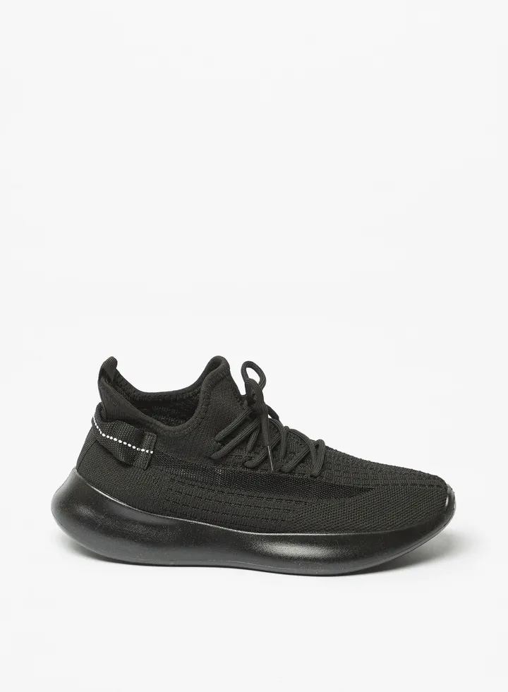 Womens Textured Lace-Up High Top Sports Shoes By Shoexpress