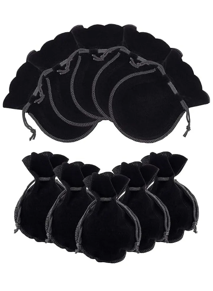 50 Pcs Velvet Bags Jewelry 4.72"x3.54" Black