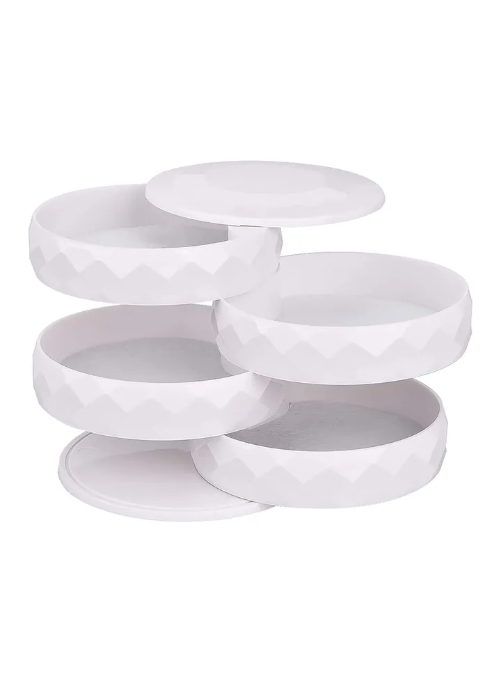 4 Tier 360° Rotatable Jewelry Organizer Box White