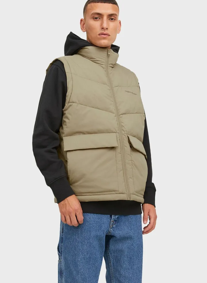 Zip Through Puffer Gilet
