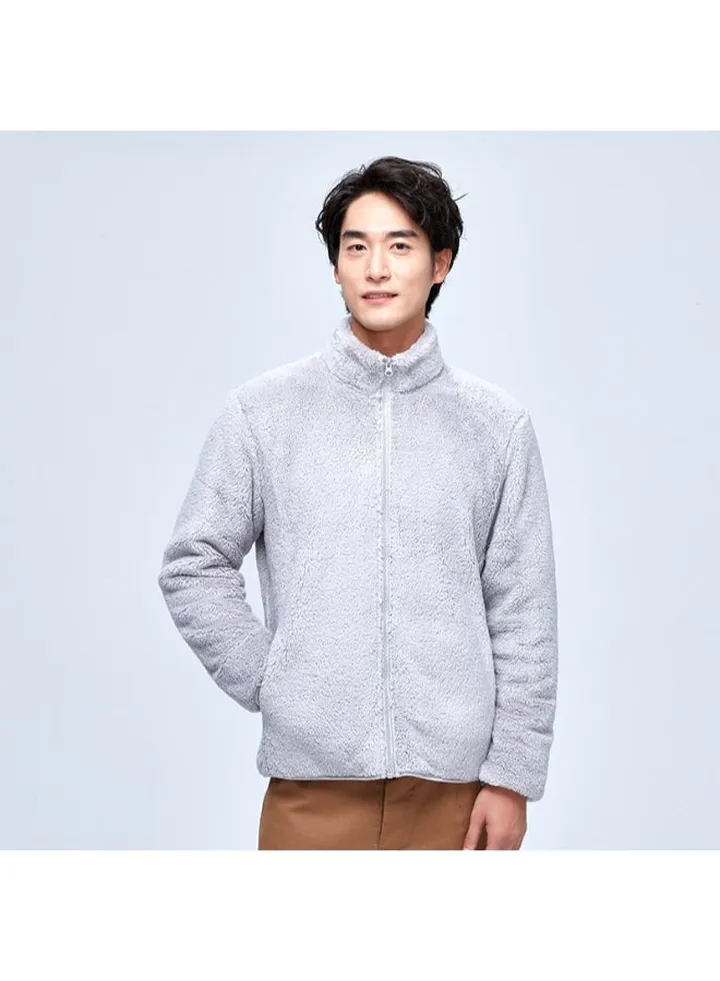 Coral Fleece Parka Jacket Grey
