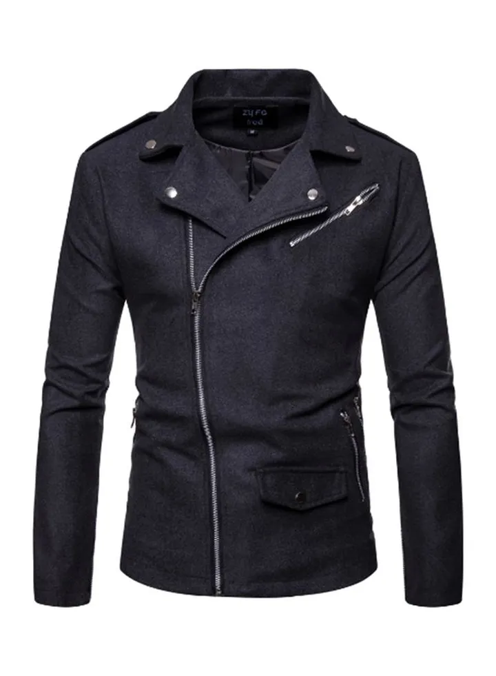 Solid Cotton Coat Blue