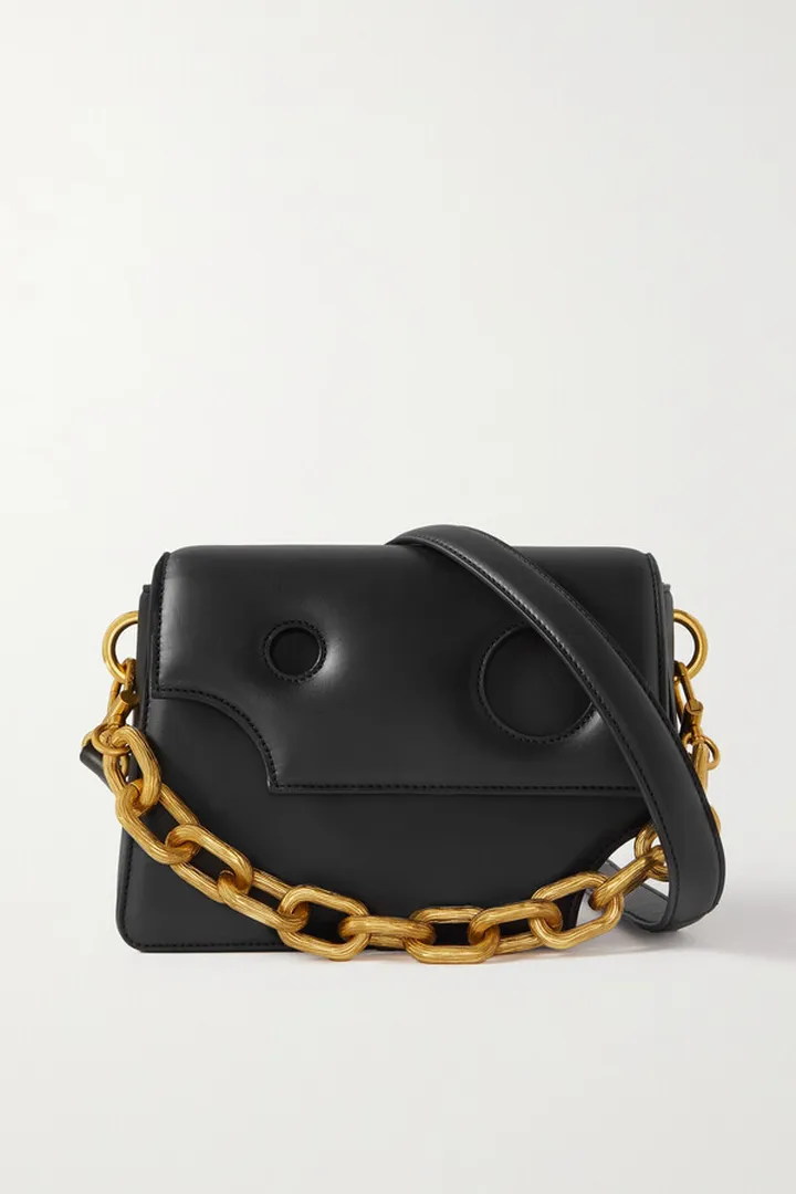 Off-White - Burrow 24 Cutout Leather Shoulder Bag - Black