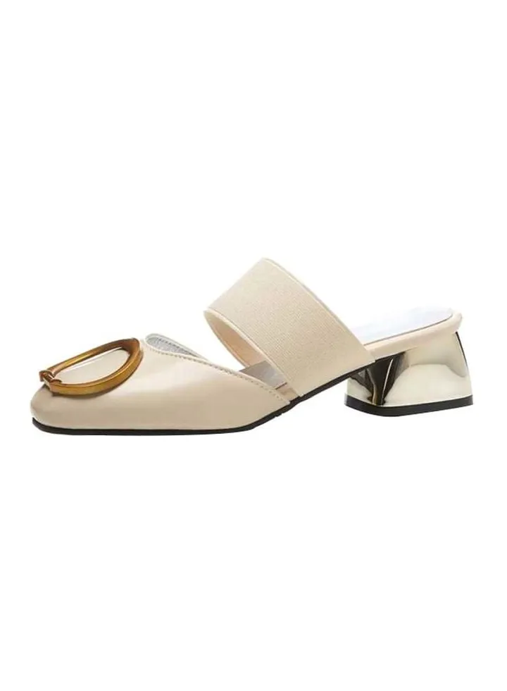 Leather Slip-On Mule White
