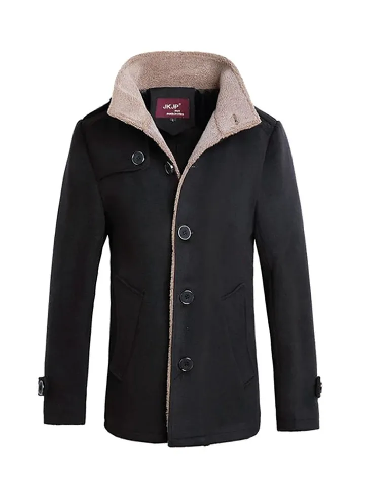 Long Sleeve Collared Coat Black