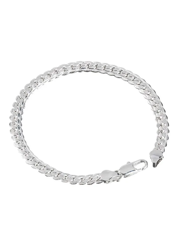 Silver Plated Curb Bracelet
