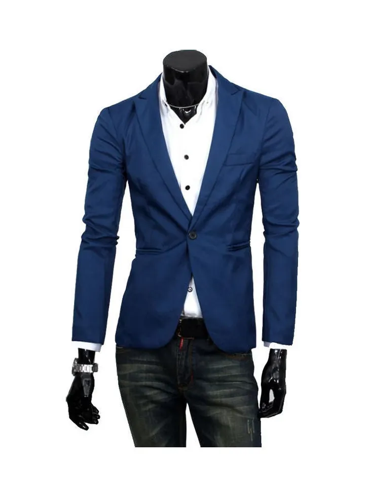 Long Sleeves Coat Dark Blue