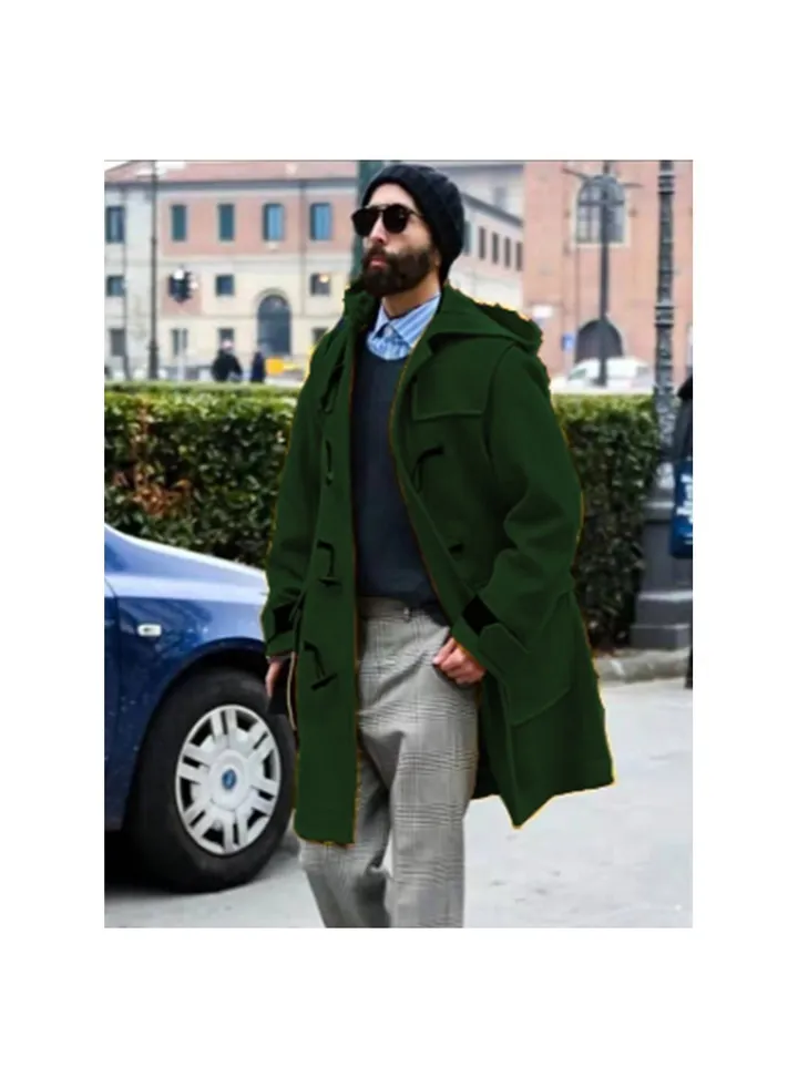 Squality Winter Long Coat Men Green