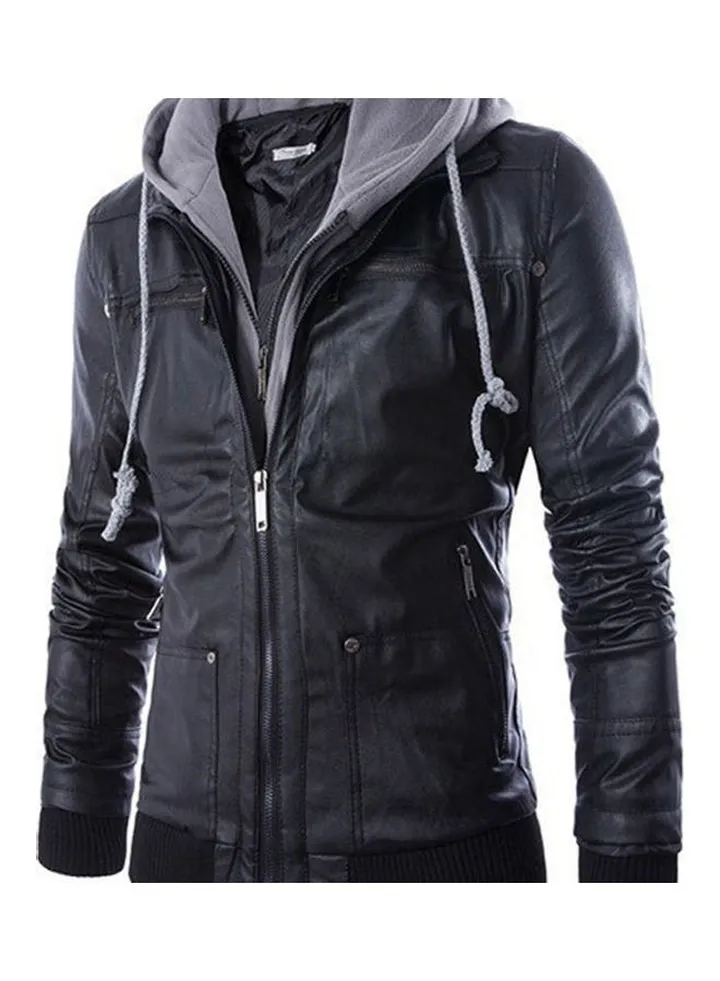 Motorcycle Hoodie Jacket Black