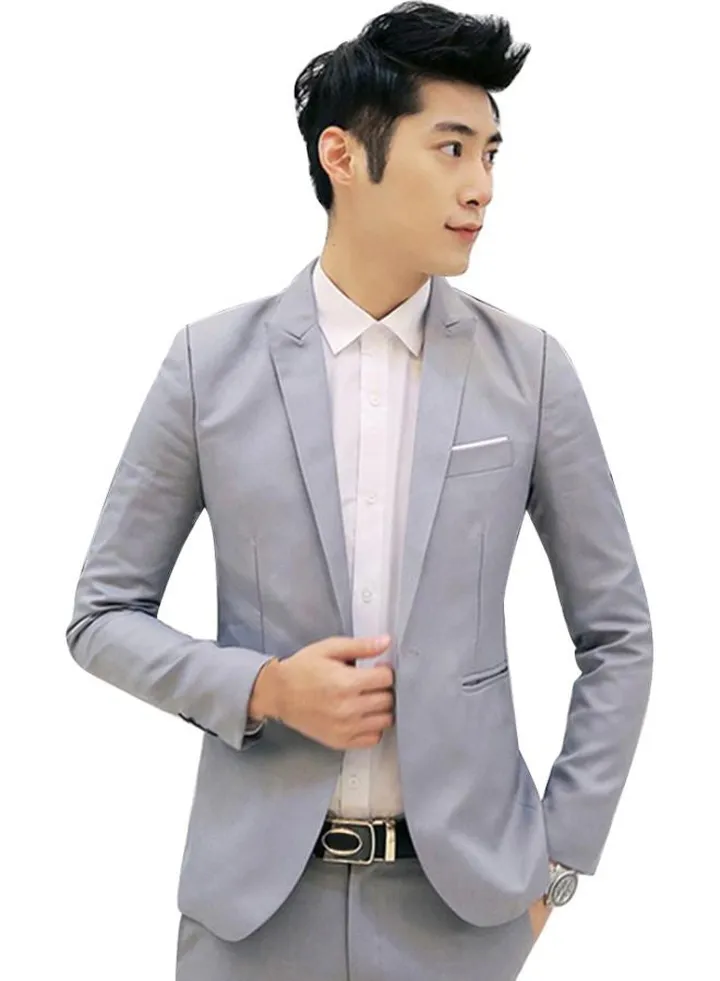 Slim Lapel Coat Grey