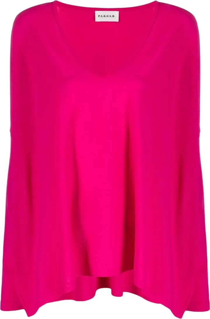drop-shoulder V-neck sweater