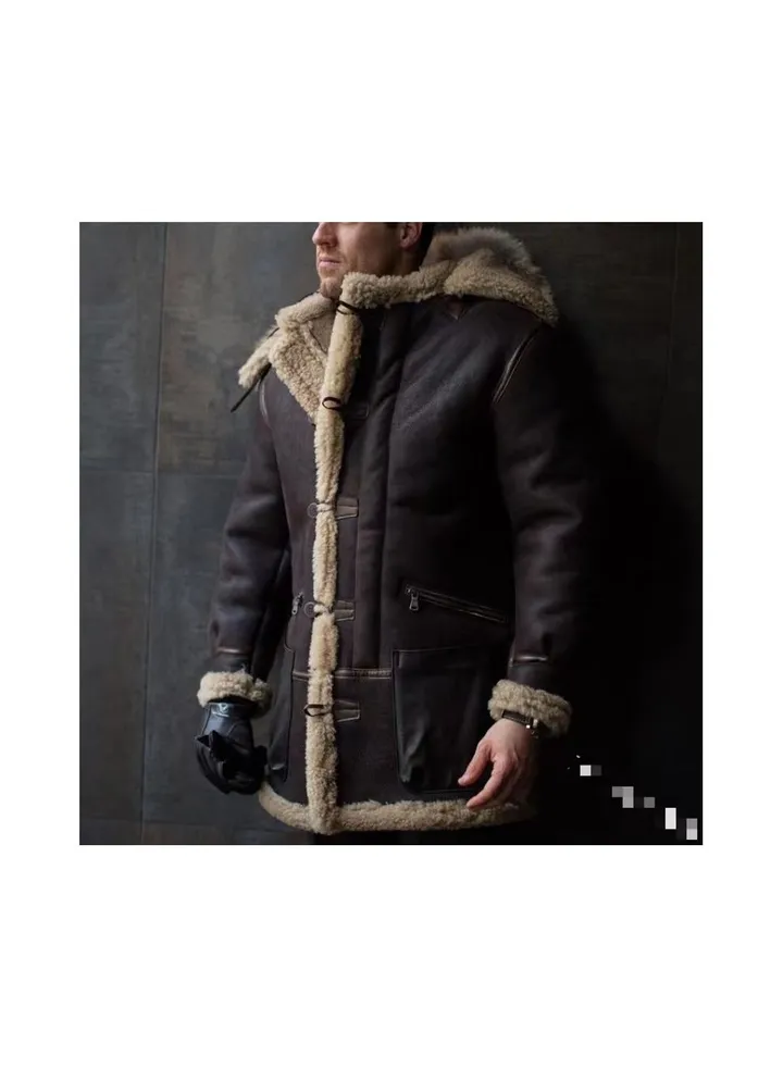 Squality Winter Hooded Thick Coat Men Grey