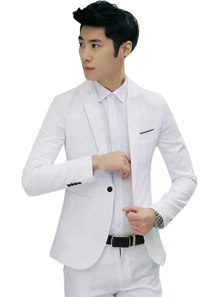 Slim Lapel Coat White
