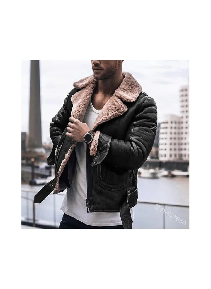 Squality Winter Long Coat Men Black