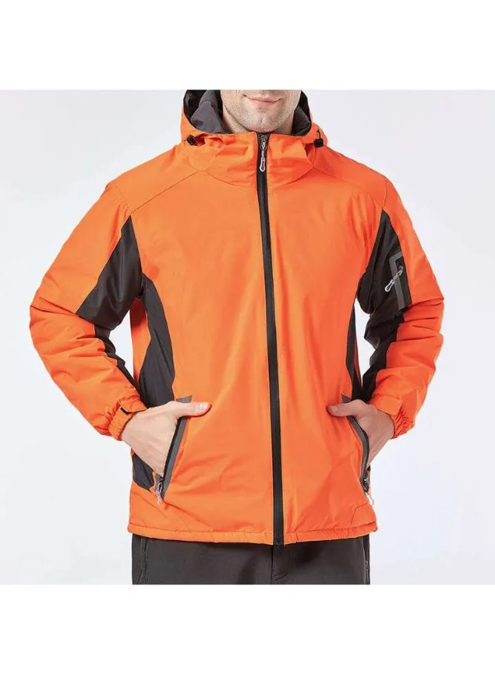 Winter Waterproof Outdoor Raincoat Orange/Black