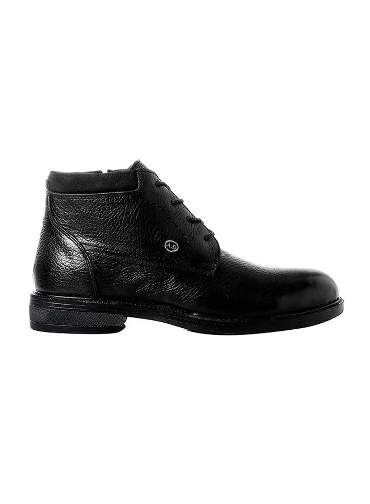 Leather Lace Up Ankle Boot Black
