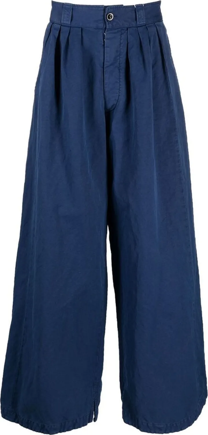 Wide-Leg Cotton Trousers