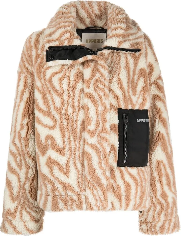 Zipped-Up Faux-Shearling Coat