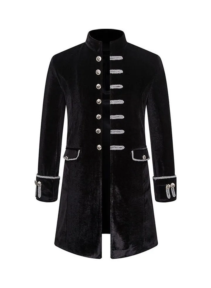 Retro Cool Costume Trench Coat Black
