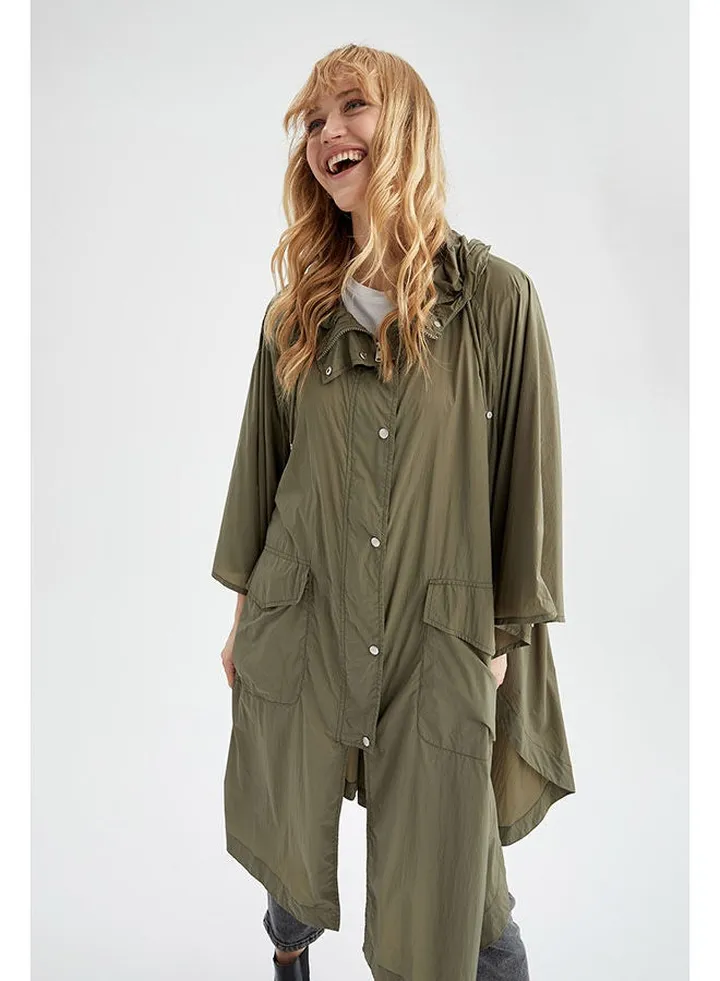 Woman Khaki Raincoat