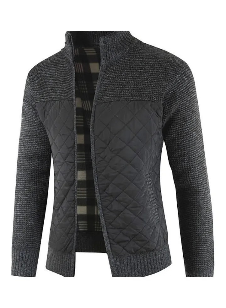 Zipperd Knitted Coat Black