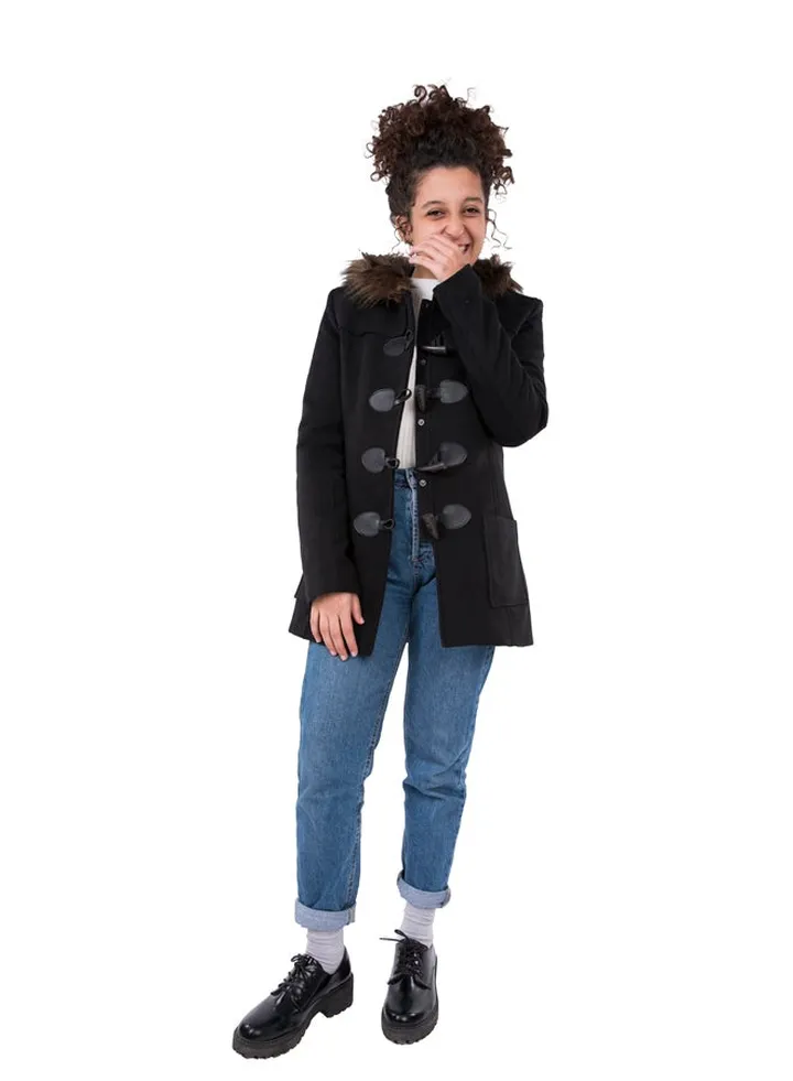 Casual duffle coat faux-fur