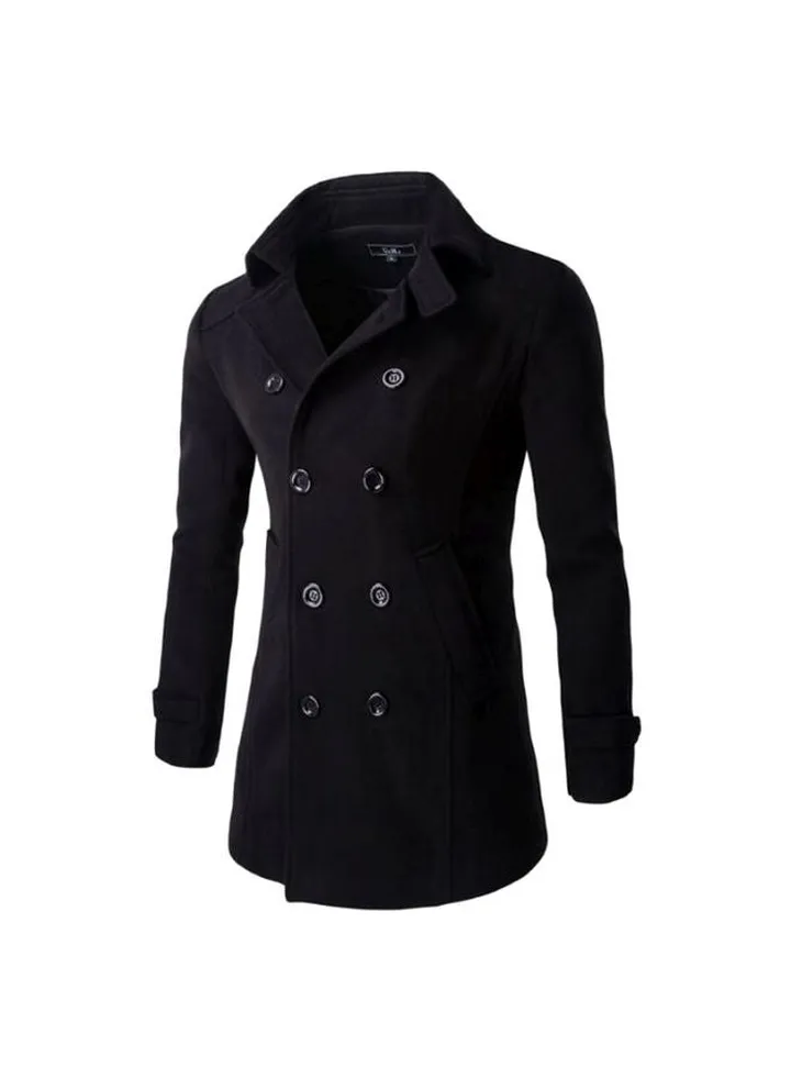Long Sleeves Trench Coat Black