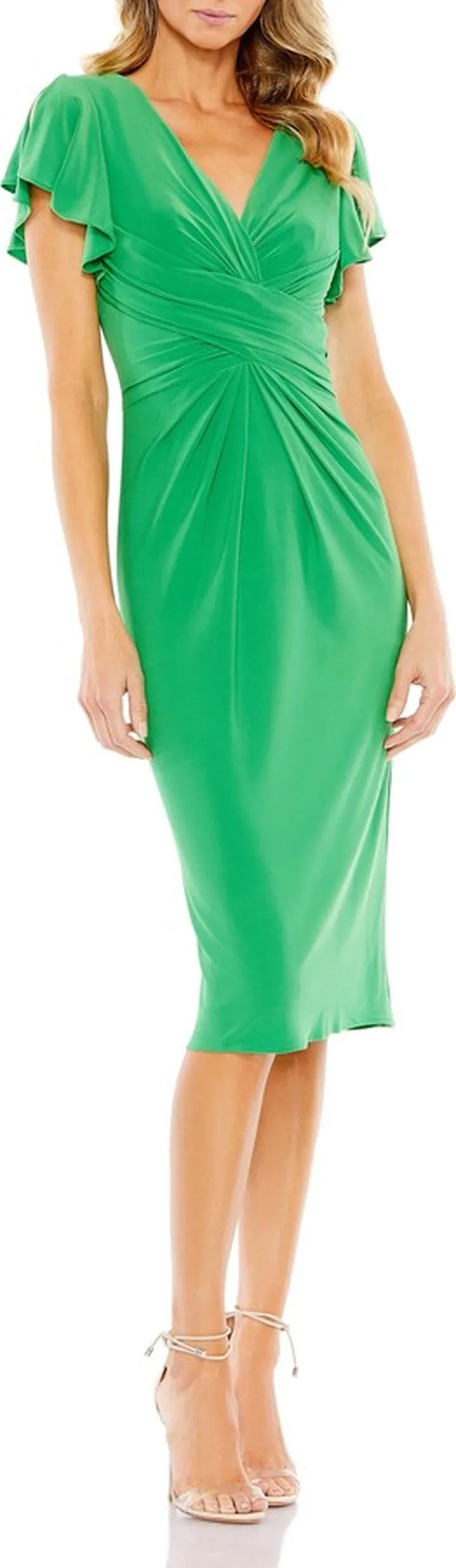 Wrap Bodice Jersey Cocktail Dress