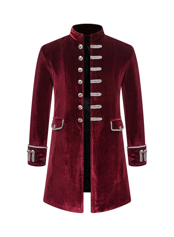 Retro Cool Costume Trench Coat Red