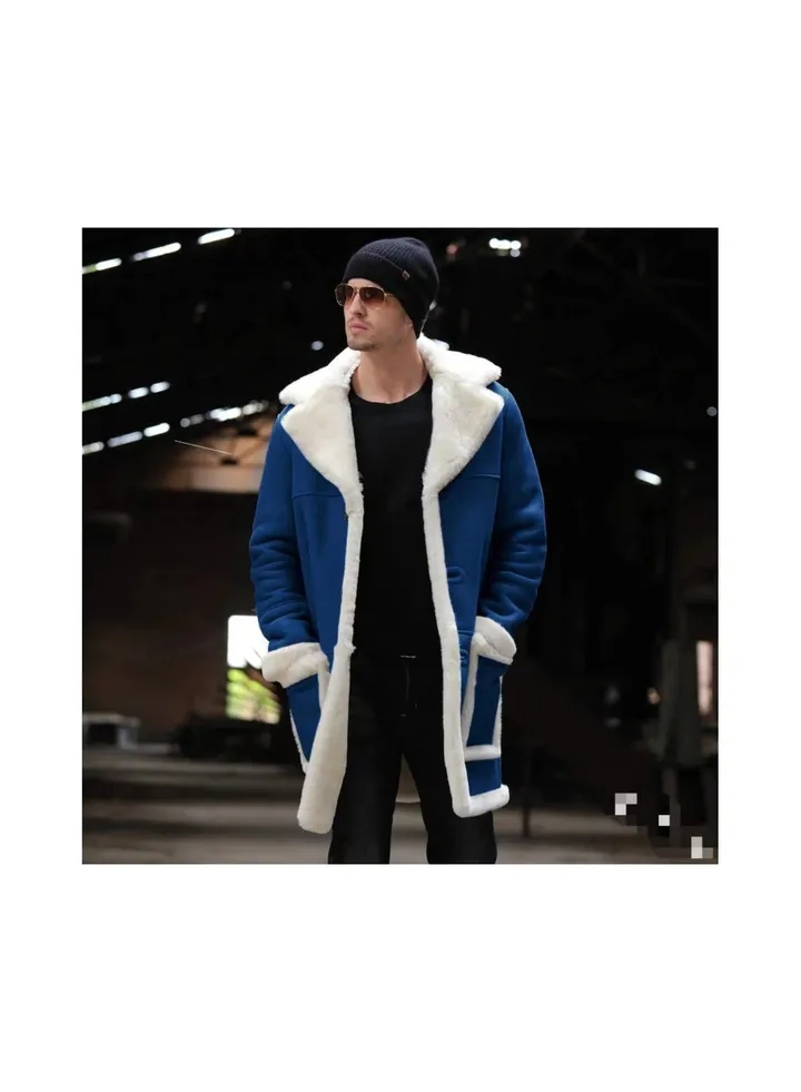 Squality Winter Hooded Thick Coat Men Blue