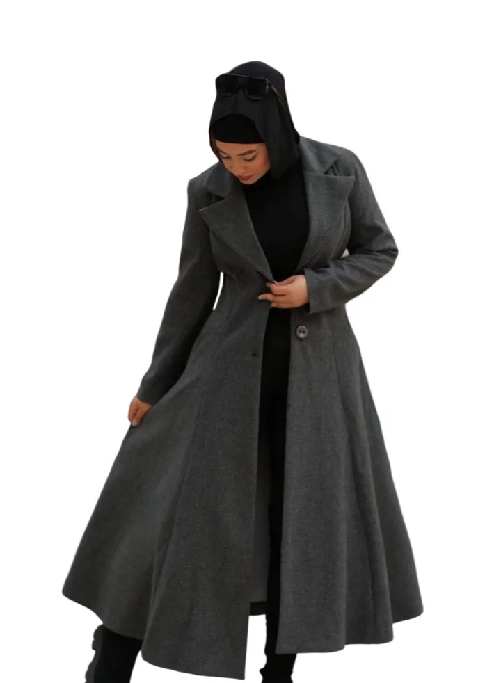 Long woman Coat - Dark Gray