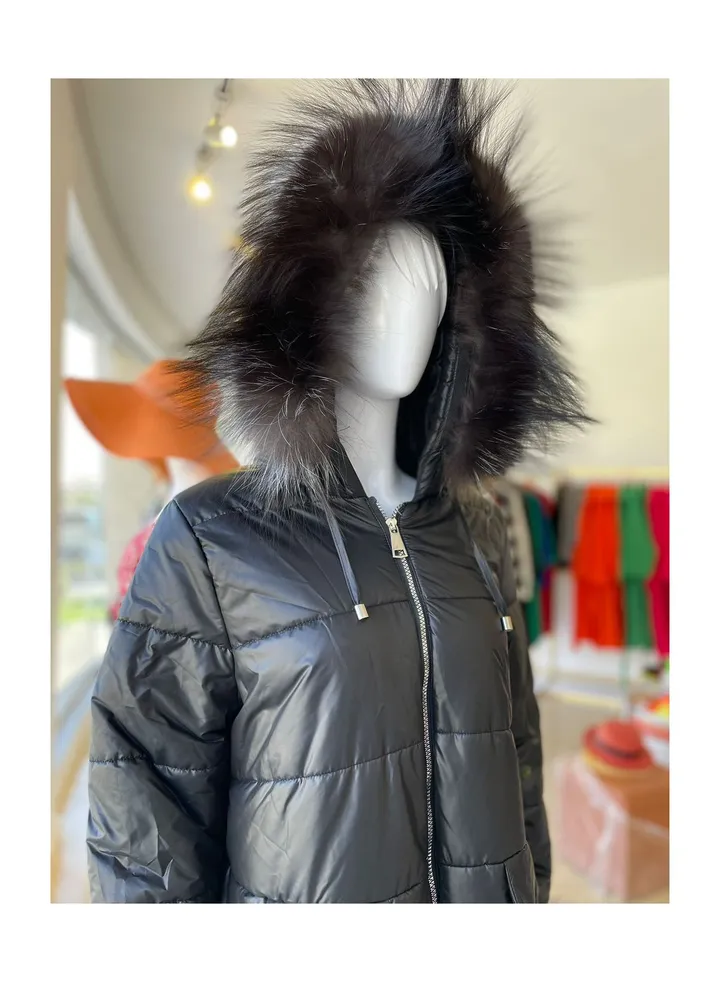 Fox Fur Coat Hooded Real Fur Womens Jacket Winter Coat Girls