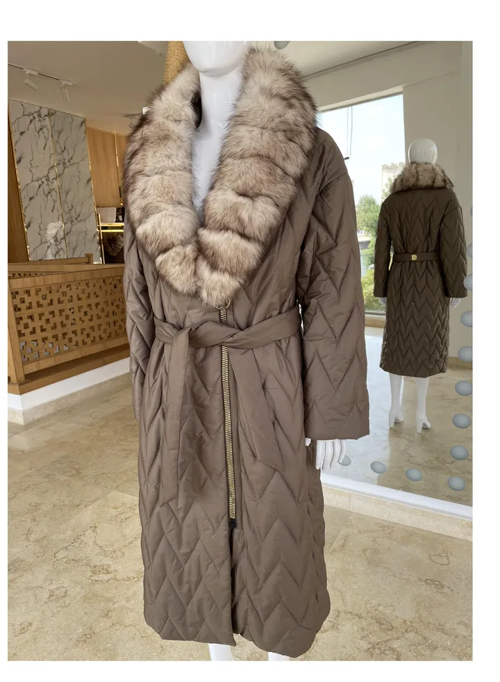 Fox Fur Coat Hooded Real Fur Womens Jacket Winter Coat Girls