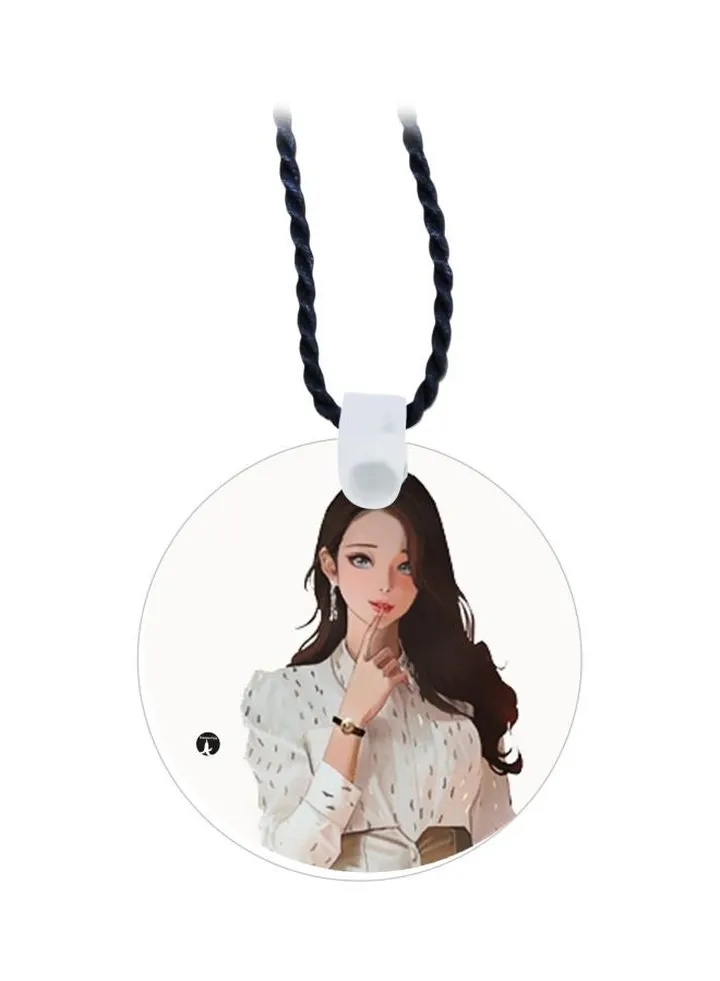 Girl Printed Pendant Necklace