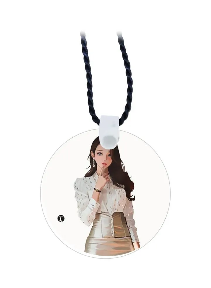 Girl Printed Pendant Necklace