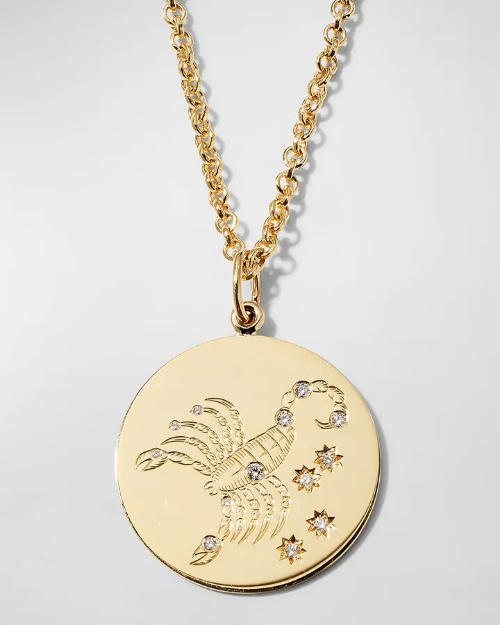 Yellow Gold Scorpio Diamond Pendant