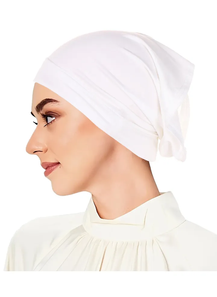 Women Solid Color Inner Tube Hijab Cap