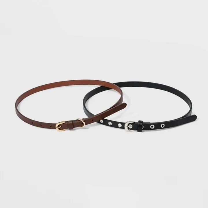 Women's Harness Belt with Metal Grommet - A New Day™ Cognac S