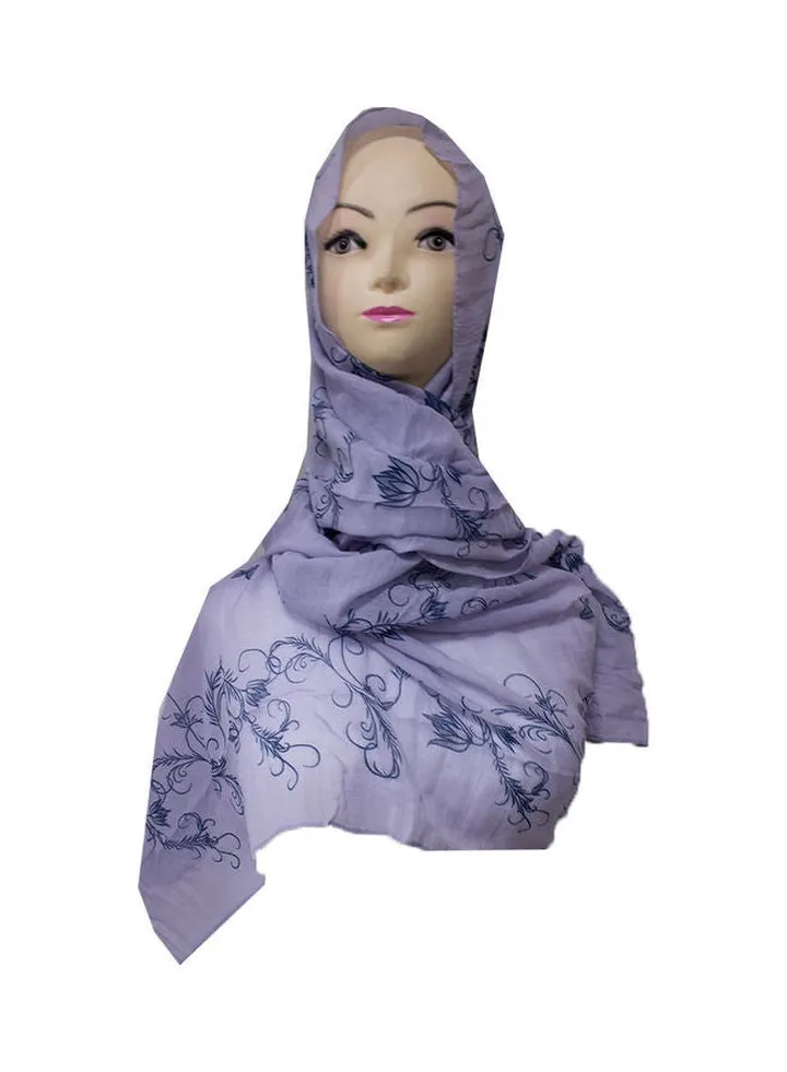 All-Over Printed Hijab Light Blue