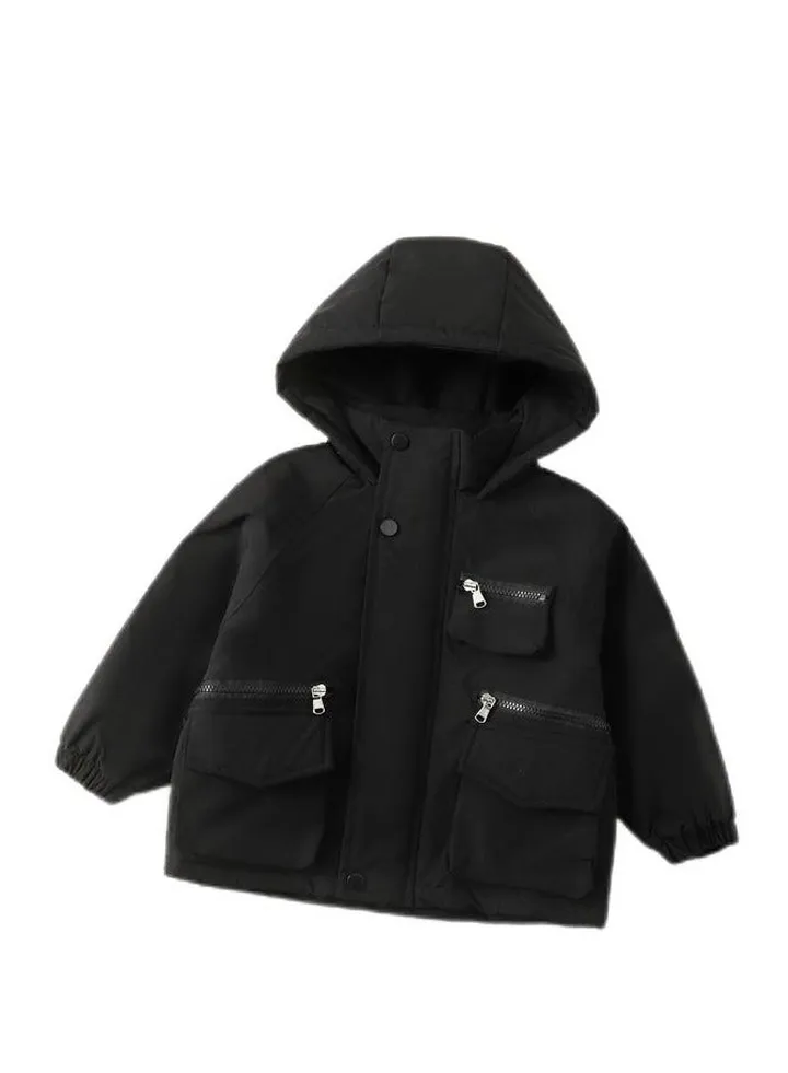 Children's new warm and thickened hooded jacket