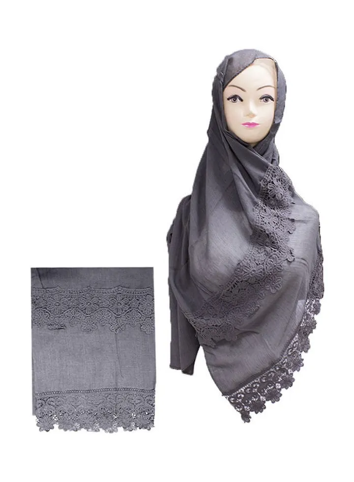 Classic Design Hijab Dark Grey