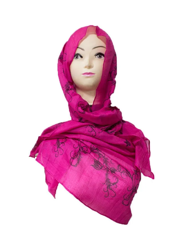 All-Over Printed Hijab Pink/Black