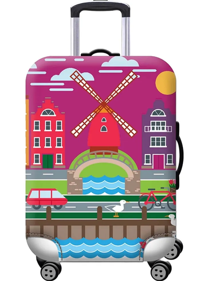 Travel Luggage Cover Spandex Suitcase Protector Washable Baggage Covers Fits 18-32 Inch Luggage