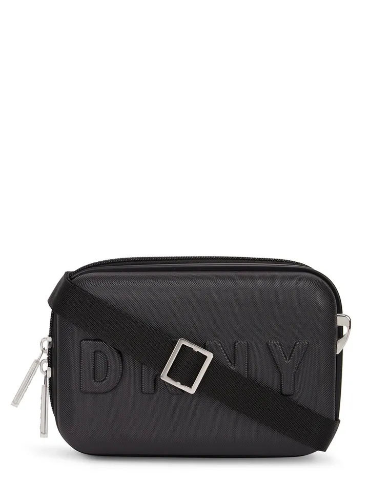 DKNY Trademark Beauty Case Makeup Travel Lighted Case, Cosmetic Bag Organizer Professional Adjustable Divider Storage, Waterproof Portable Make up Train Box Accessories