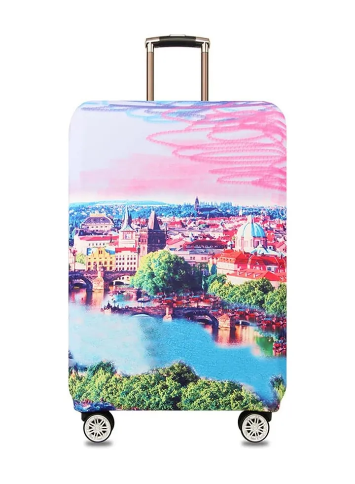 Travel Luggage Cover, Thicker Luggage Cover Elastic Spandex Suitcase Protector Washable Anti-scratch Baggage Covers with Concealed Zipper for 26--28 inch luggage, Travel Accessories (L)