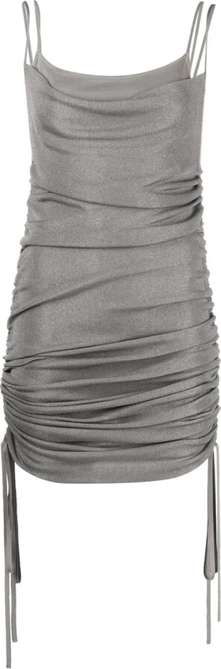 Ruched Square-Neck Minidress