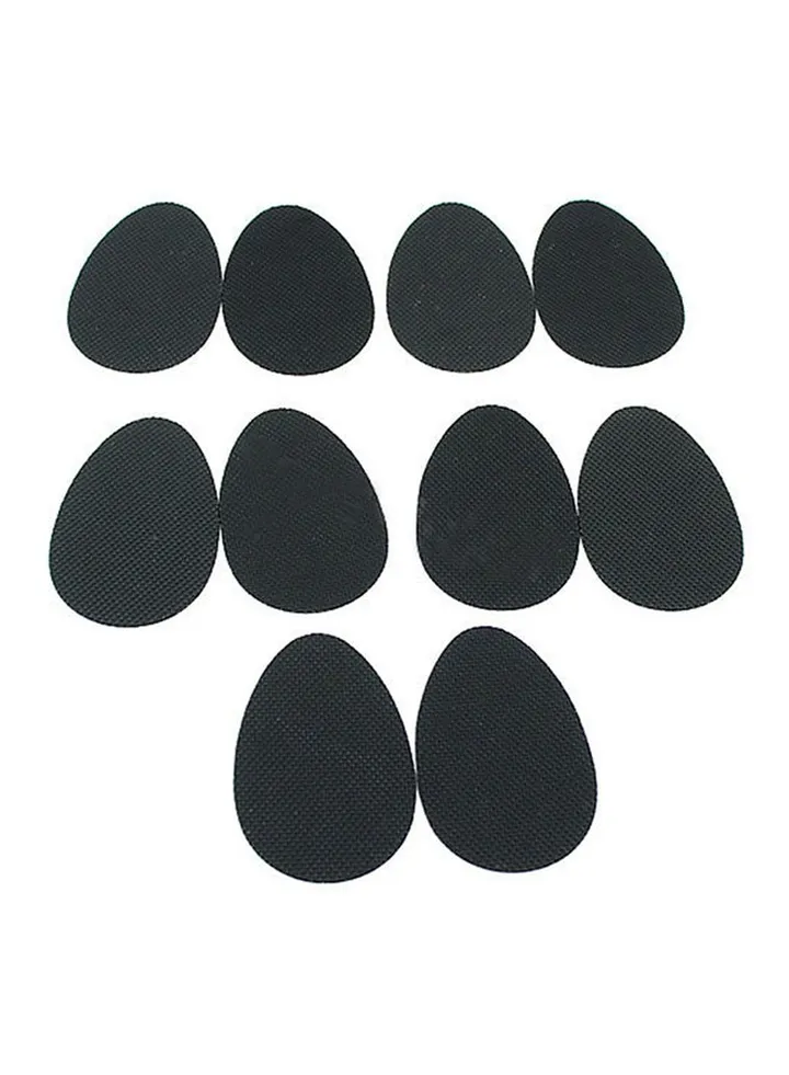 10-Piece Anti-Slip Cushion Pad High Heel Shoe Black